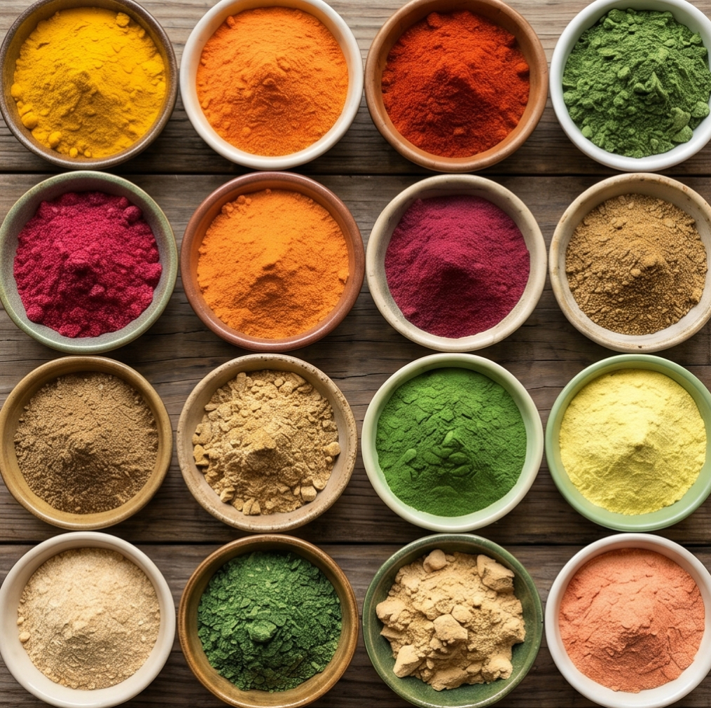 Healthy organic powder crops pile